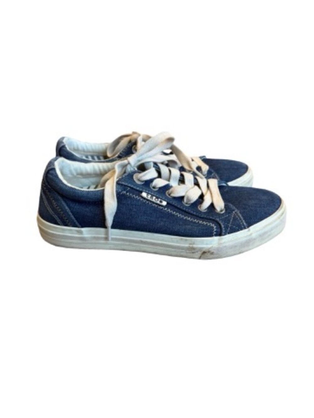 Taos Chambray Lace Up Sneakers Canvas Low Shoes Breathable Sole Size 7.5 Women's